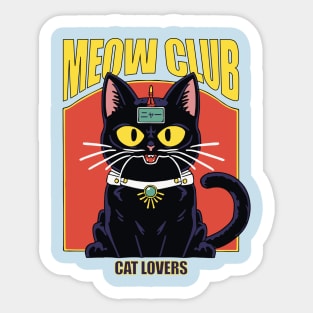 Meow club. Cat lovers Sticker